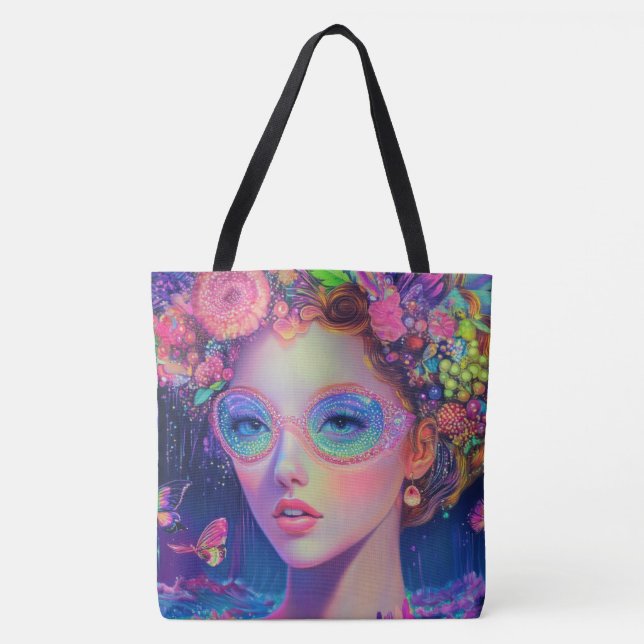 Bolso De Tela Neon Garden Goddess (Anverso)