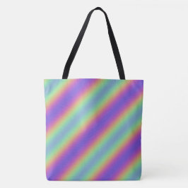 Bolso De Tela Neon Glow Rainbow Stripe Tote