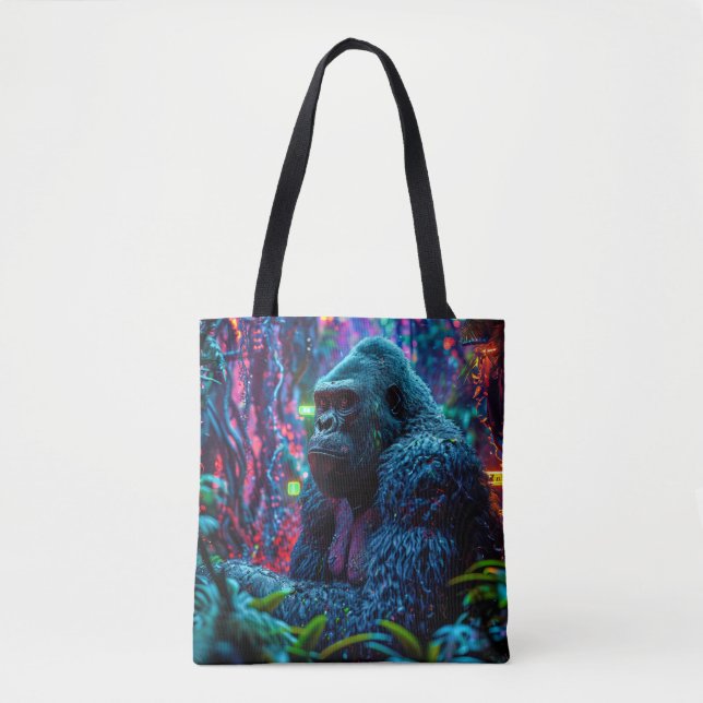 Bolso De Tela Neon Gorilla (Anverso)