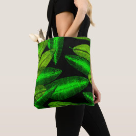 Bolso De Tela Neon Green Leaves Art. Comprar ahora
