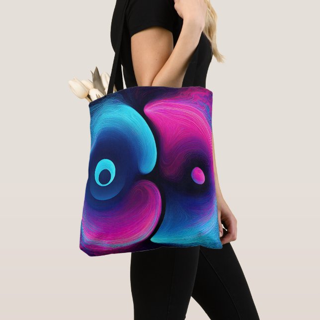 Bolso De Tela Neon Harmony: Una interpretación moderna de Yin Ya (Detalle)