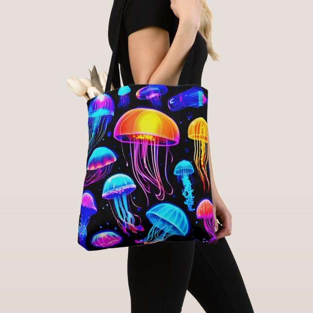 Bolso De Tela Neon Jellyfish (Detalle)