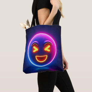 Bolso De Tela Neon Laughing Emoji Joy