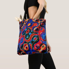 Bolso De Tela Neon Psychedelic Ripples Tote Bag