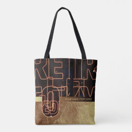 Bolso De Tela Neón retro con nombre/texto personalizado Tote Bag
