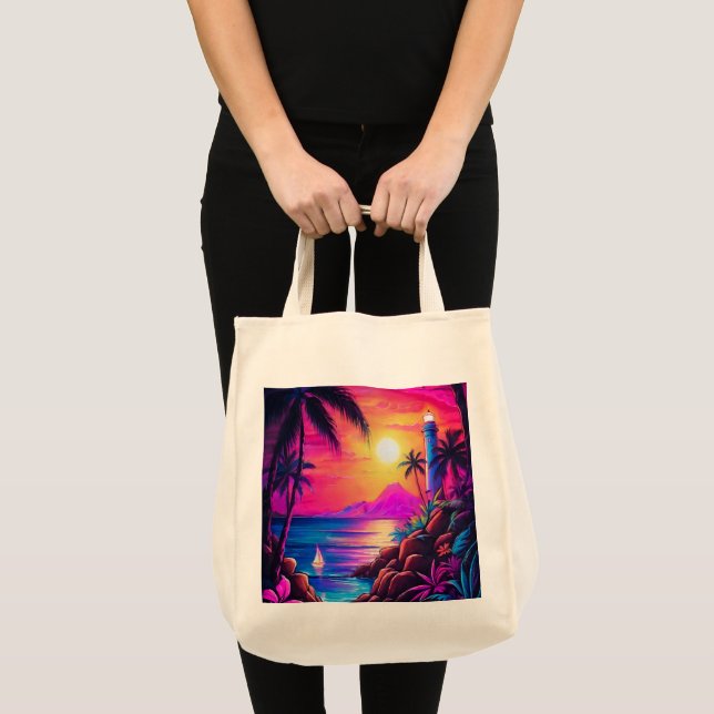 Bolso De Tela Neon Seaside Beacon 1 (Anverso (producto))
