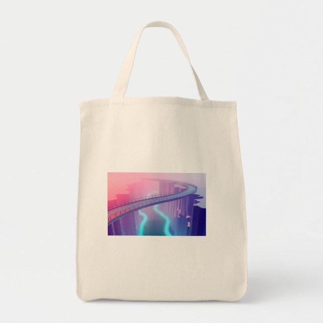 Bolso De Tela Neon Skybridge Dreamscape (Frente)