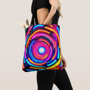 Bolso De Tela Neon Spiral Light Art