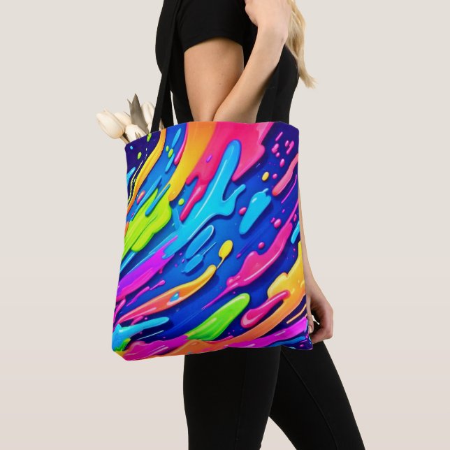 Bolso De Tela Neon Splash Resumen Arte Mágico (Detalle)