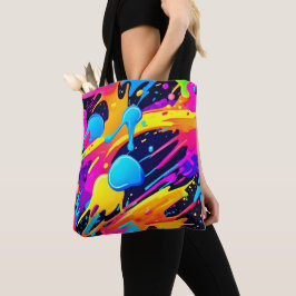 Bolso De Tela Neon Splatter Paint Art