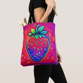 Bolso De Tela Neon Strawberry Pop