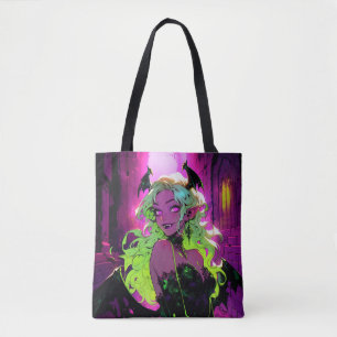 Bolso De Tela Neon Succubus Demon Anime Chica