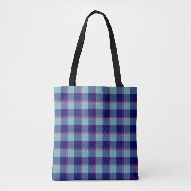 Bolso De Tela Neptune and Gulf Blue Plaid (Anverso)
