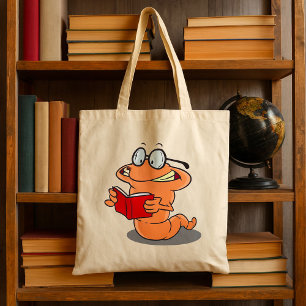 Bolso De Tela Nerdy Bookworm leyendo un libro