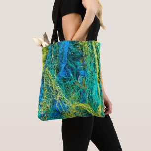 Bolso De Tela Neto de pesca Azul y Amarillo