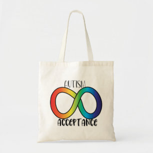 Bolso De Tela Neurodiversidad Autismo Aceptación Botón Arcoiris