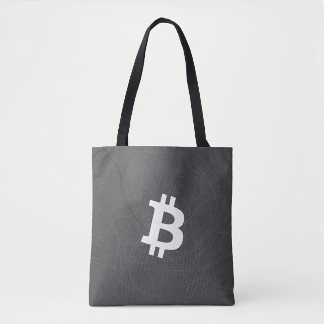 Bolso De Tela Neurona Bitcoin Gris (Anverso)