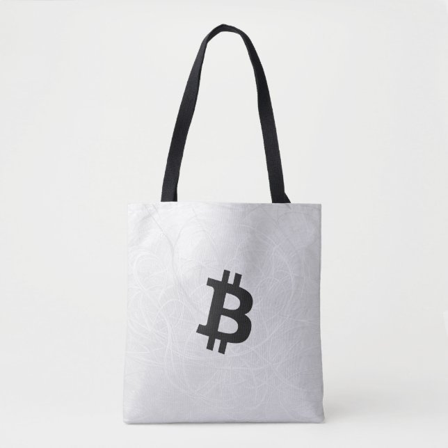 Bolso De Tela Neurona de Bitcoin Blanco (Anverso)