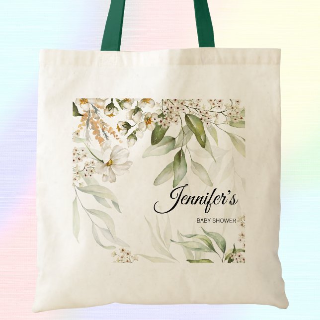 Bolso De Tela Neutral Boho Elegant Bella Artes Florals Baby Show (Subido por el creador)