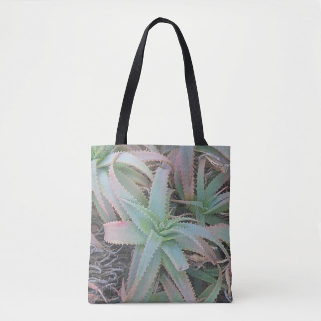 Bolso De Tela Nevada succulantes (Anverso)