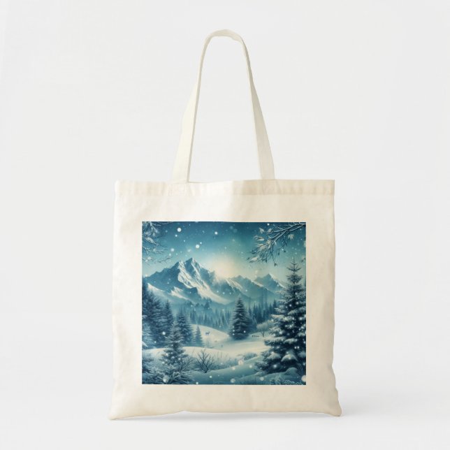Bolso De Tela Nevada Winter Mountain (Frente)