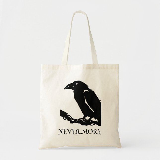 Bolso De Tela Nevermore Crow Raven Hocus Pocus (Frente)