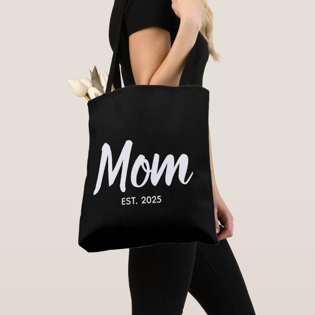 Bolso De Tela New Mom Established Date White Script (Detalle)