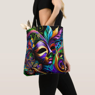 Bolso De Tela New Orleans Mardi Gras Resumen de arte