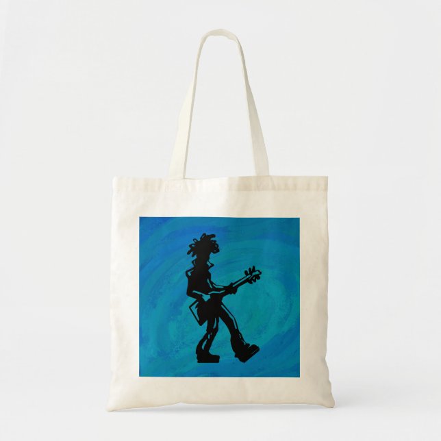 Bolso De Tela New York Boogie Nights Guitar Blue (Frente)