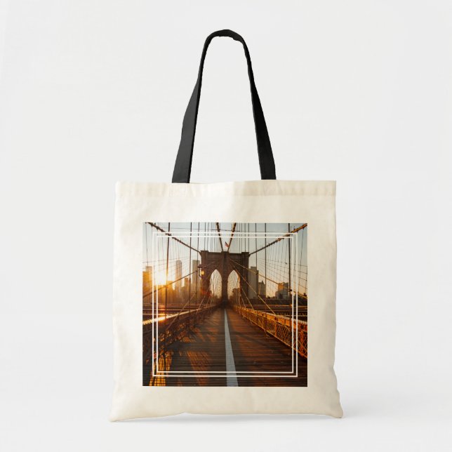 Bolso De Tela New York City Brooklyn Bridge Sunrise (Frente)