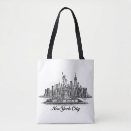 Bolso De Tela New York City Skyline Line Art Illustration