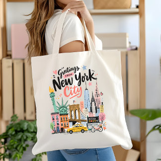 Bolso De Tela New York City Travel Tote NYC Art