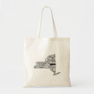 Bolso De Tela New York Detailed Doodle