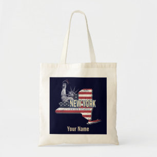 Bolso De Tela New York State Estados Unidos Retro Map Vintage US