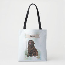 Newfoundland Acuarela Perro Personalizado