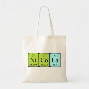 Bolso De Tela Nicola periodic table name tote bag
