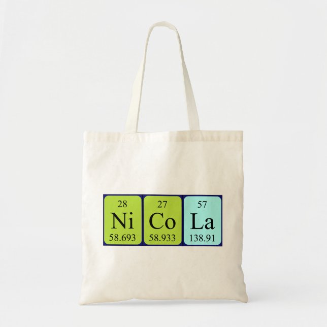 Bolso De Tela Nicola periodic table name tote bag (Frente)