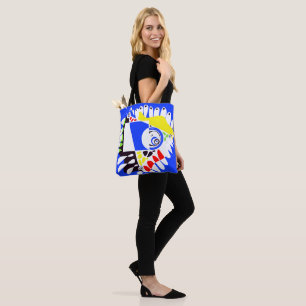 Bolso De Tela Nido de pájaro - Blanco azul real