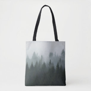 Bolso De Tela Niebla otoñal del bosque de montaña Misty