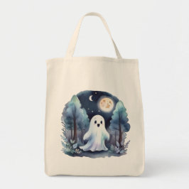 Bolso De Tela Niedliches Gespenst Geist im Wald Watercolor