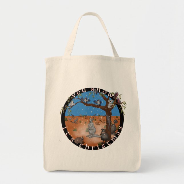 Bolso De Tela Nieva el tote de los Navidades (Frente)