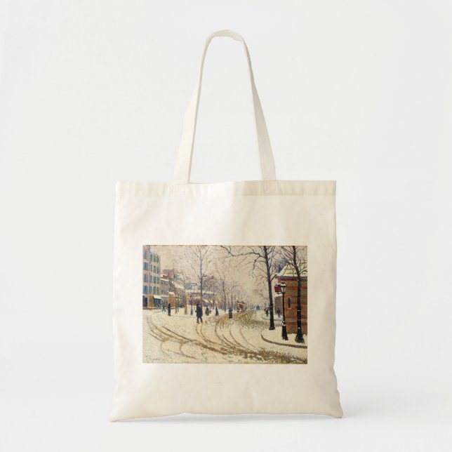Bolso De Tela Nieve, Boulevard de Clichy, París por Paul Signac (Frente)