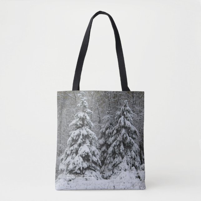 Bolso De Tela Nieve cubierta de aleta blanca (Anverso)