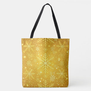 Bolso De Tela Nieve Dorada
