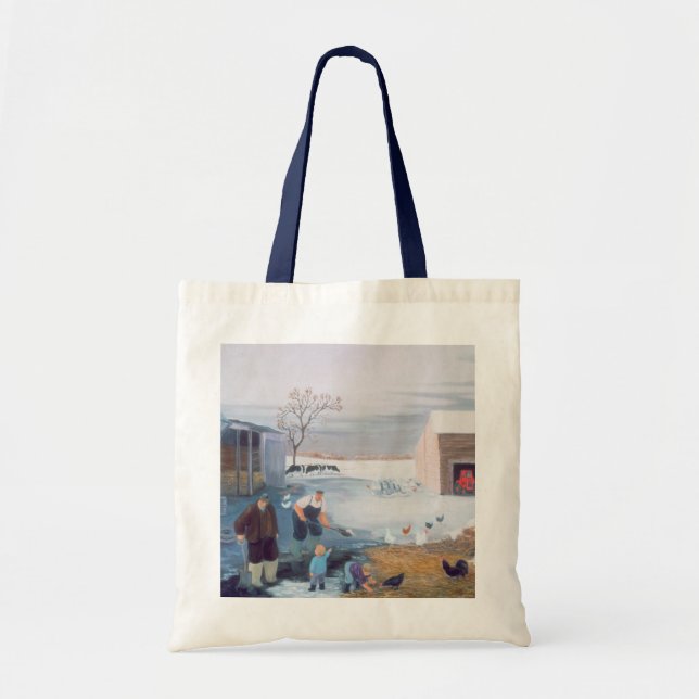 Bolso De Tela Nieve en la granja (Frente)