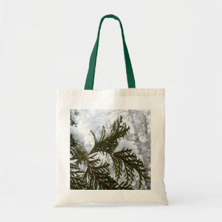 Bolso De Tela Nieve en ramas verdes