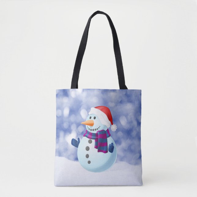 Bolso De Tela Nieve navideña en invierno de invierno (Anverso)