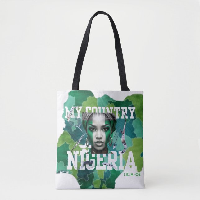 Bolso De Tela “Nigeria-Inspired Tote Bag – Celebrate Culture & I (Anverso)