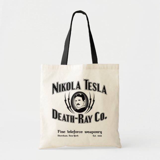 Bolso De Tela Nikola Tesla Death-Ray Co. (Frente)