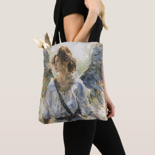 Bolso De Tela Niña ángel acuarela